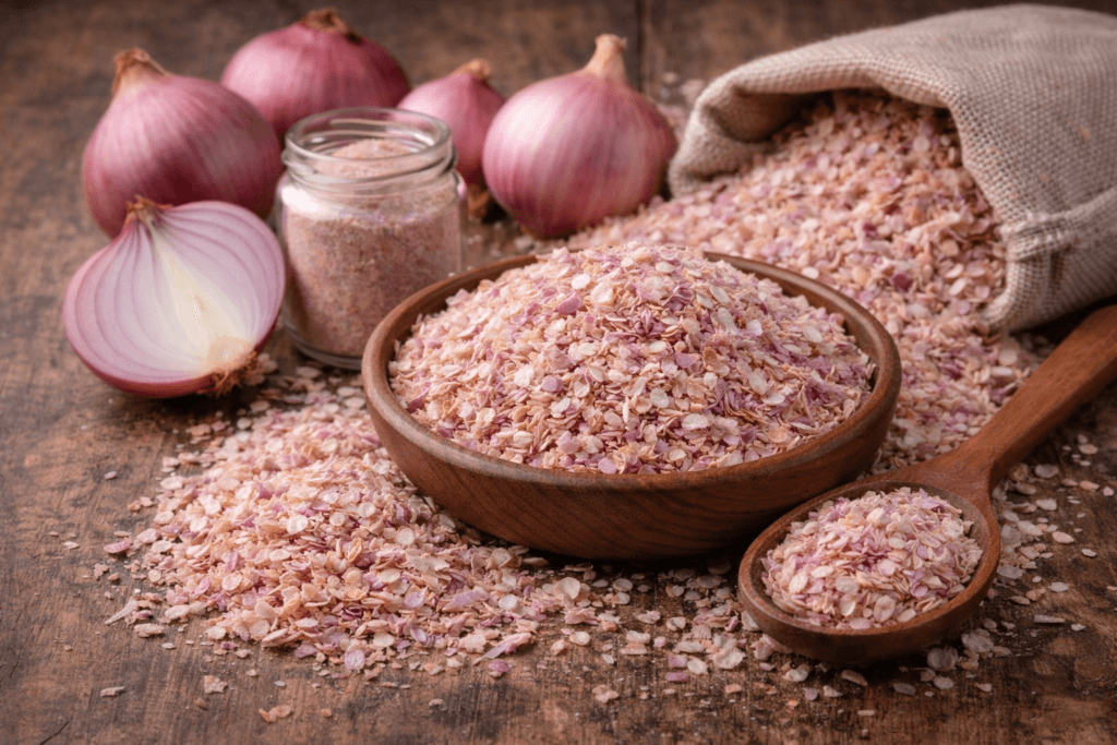 dehydrated pink onions